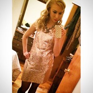 Dazzling Gold Sequin Dress